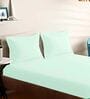 Green Cotton Solid 210TC Plain Super King Bedsheet with 2 Pillow Covers