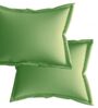 Green Cotton Solid 210TC Plain Super King Bedsheet with 2 Pillow Covers