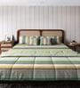 Green Cotton Stripe 150 GSM Double Bed Comforter
