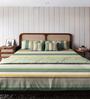 Green Cotton Stripe 80 GSM Double Bed Dohar