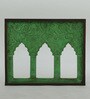 Green Distress Color Handpainted Engineered Wood Carving Jharokha Frame