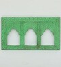 Green Distress Color Handpainted Engineered Wood Carving Jharokha Frame
