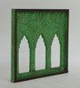 Green Distress Color Handpainted Engineered Wood Carving Jharokha Frame