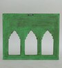 Green Distress Color Handpainted Engineered Wood Carving Jharokha Frame