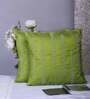 Green Embroidered ( Set of 2 ) Cushion covers 16x16 Inch Alina decor