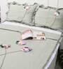Green Solid 1000 TC Cotton King Sized Bed Sheets with 2 Pillow Covers