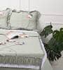 Green Solid 1000 TC Cotton King Sized Bed Sheets with 2 Pillow Covers