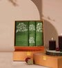 Green Embroidery TC Cotton 2 Bath Towel With 2 Hand Towel and 1 Box