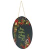Green Engineered Wood Merry Christmas & Happy New Year Wall Hanging