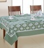 Gharana (60x60) Green & White Cotton (Set of 6) Table Linen Set