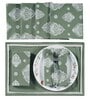 Gharana (60x60) Green & White Cotton (Set of 6) Table Linen Set