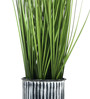 Green Fabric Artificial Onion Grass Plant with Pot