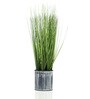 Green Fabric Artificial Onion Grass Plant with Pot