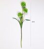 Green Fabric Decorative Artificial BallMum Flowers Set of 2