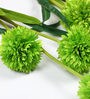 Green Fabric Decorative Artificial BallMum Flowers Set of 2
