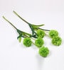 Green Fabric Decorative Artificial BallMum Flowers Set of 2