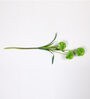 Green Fabric Decorative Artificial BallMum Flowers Set of 2