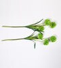 Green Fabric Decorative Artificial BallMum Flowers Set of 2