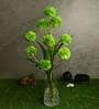 Green Fabric Decorative Artificial BallMum Flowers Set of 3
