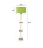 Kepler Green Fabric Shade Shelf Floor Lamp With Wood Base