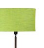 Short Green Fabric Shade Shelf Floor Lamp With Wood Base