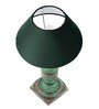 Green Fabric Shade Table Lamp with Blue Base