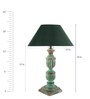 Green Fabric Shade Table Lamp with Blue Base