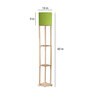Castle Green Fabric Shade Shelf Floor Lamp With Wood Base