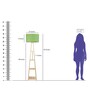 Amalia Green Fabric Shade Shelf Floor Lamp With Wood Base