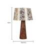 Green Fabric Shade Table Lamp With Brown Base