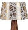 Green Fabric Shade Table Lamp With Brown Base