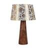 Green Fabric Shade Table Lamp With Brown Base