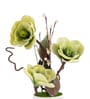 Green Faux Leather Rustic Blossom Harmony Pot With Flower