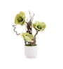 Green Faux Leather Rustic Blossom Harmony Pot With Flower