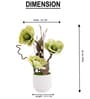 Green Faux Leather Rustic Blossom Harmony Pot With Flower