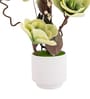 Green Faux Leather Rustic Blossom Harmony Pot With Flower