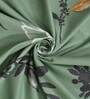 Green Floral 120 TC Poly Cotton Single Besheet With 1 Pillow Cover