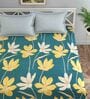 Green Floral 130 TC Poly Cotton Queen Sized Bedsheet with 2 Pillow Covers