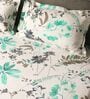 Green Floral 144 TC 100% Cotton Double Bedsheet with 2 Pillow Covers