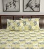 Green Floral 144 TC Cotton Double Bedsheet with 2 Pillow Covers