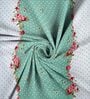 Green Floral 144 TC Cotton Blend Double Bedsheet With 2 Pillow Covers