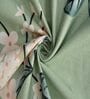 Green Floral 144 TC Cotton Blend Single Bedsheet With 1 Pillow Cover