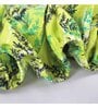 Green Floral 144 TC Cotton Double Fitted Bedsheet with 2 Pillow Covers