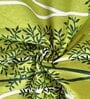 Green Floral 144 TC Cotton Double Fitted Bedsheet with 2 Pillow Covers