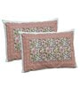 Green Floral 144 TC Cotton King Bedsheet and 2 Pillow Cover