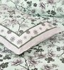 Green Cotton Floral 144 TC  King Bedsheet with 2 Pillow Covers