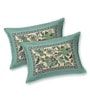 Green Floral 144 TC Cotton King Bedsheet and 2 Pillow Cover