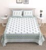 Grey Cotton Floral 150 GSM  Single reversible Reversible Bed Dohar