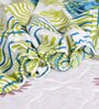 Green Floral 144 TC Cotton King Fitted Bedsheet with 2 Pillow Covers