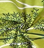 Green Floral 144 TC Cotton King Fitted Bedsheet with 2 Pillow Covers